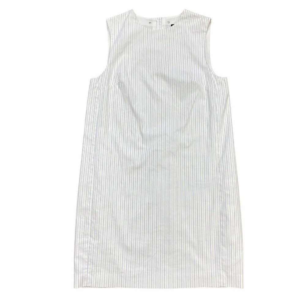 Theory White and Gray Striped Dress